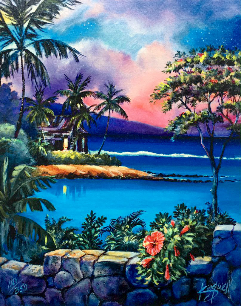 Om Blu, Print of Oil on Canvas, Informal Art - 100x150cm
